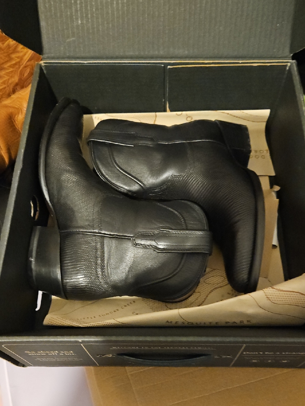 Tecovas Black Leather Ankle Booties